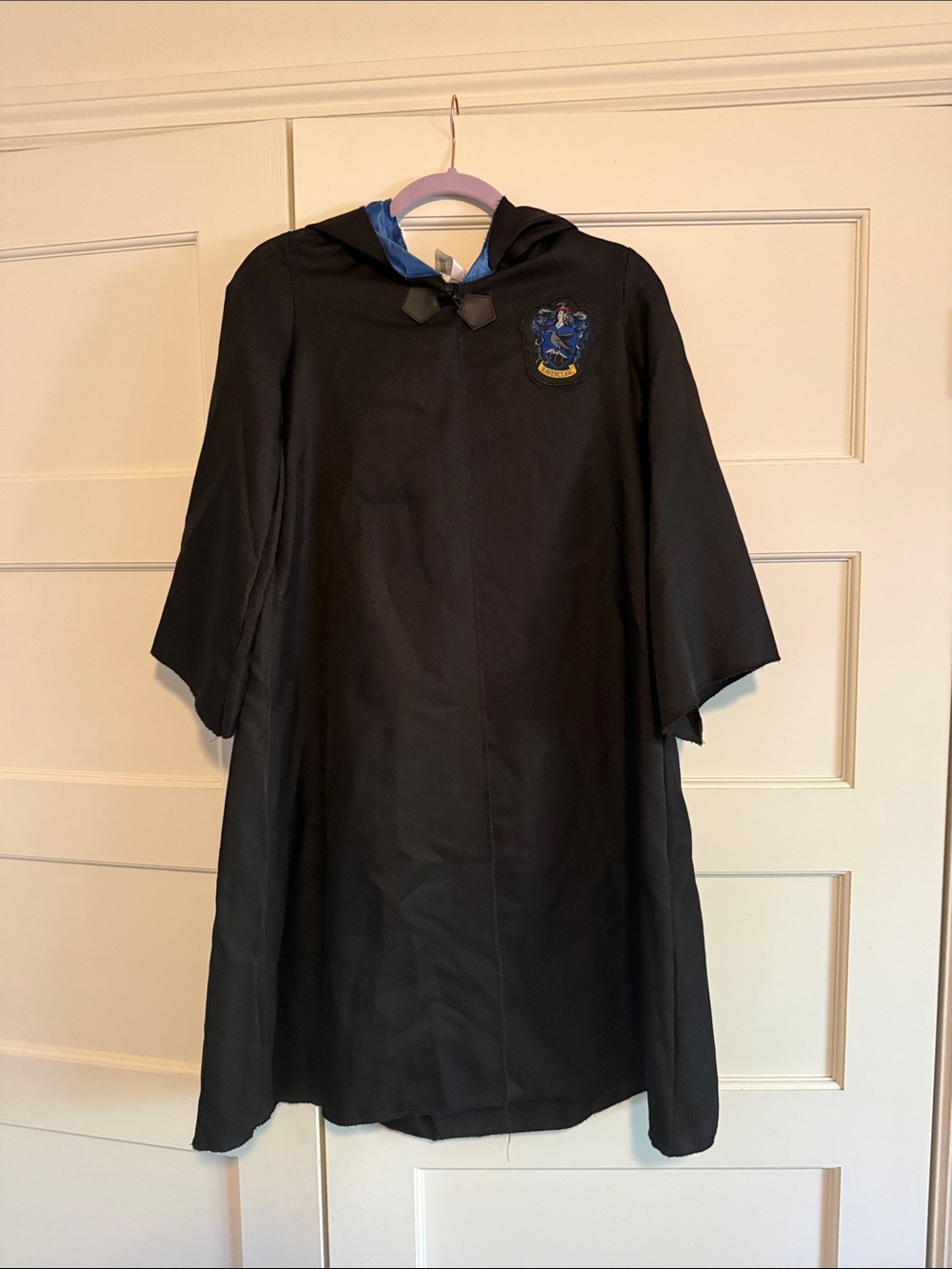 Harry Potter Ravenclaw Black Hooded Costume Cloak with Blue Lining